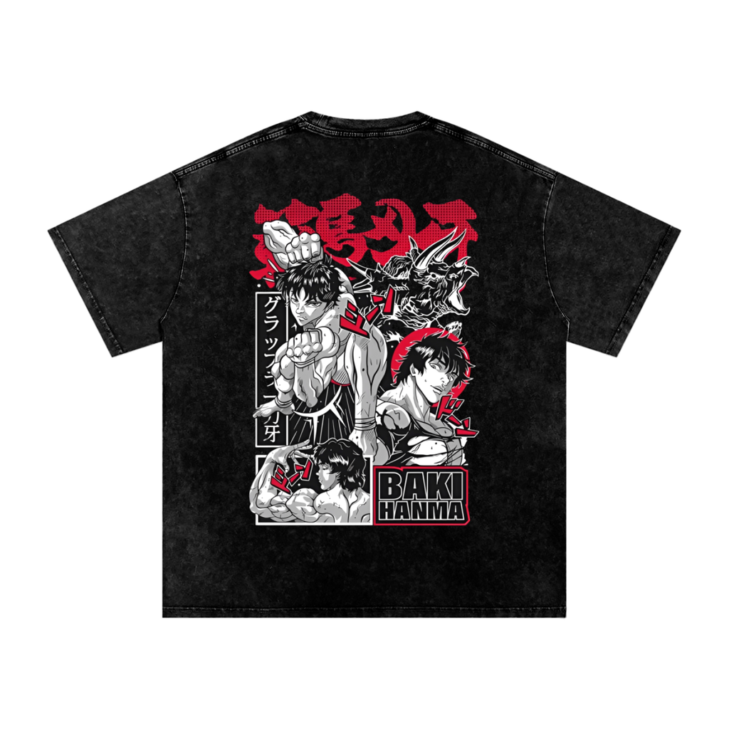 BAKI HANMA Oversized Cotton Graphic T-Shirt