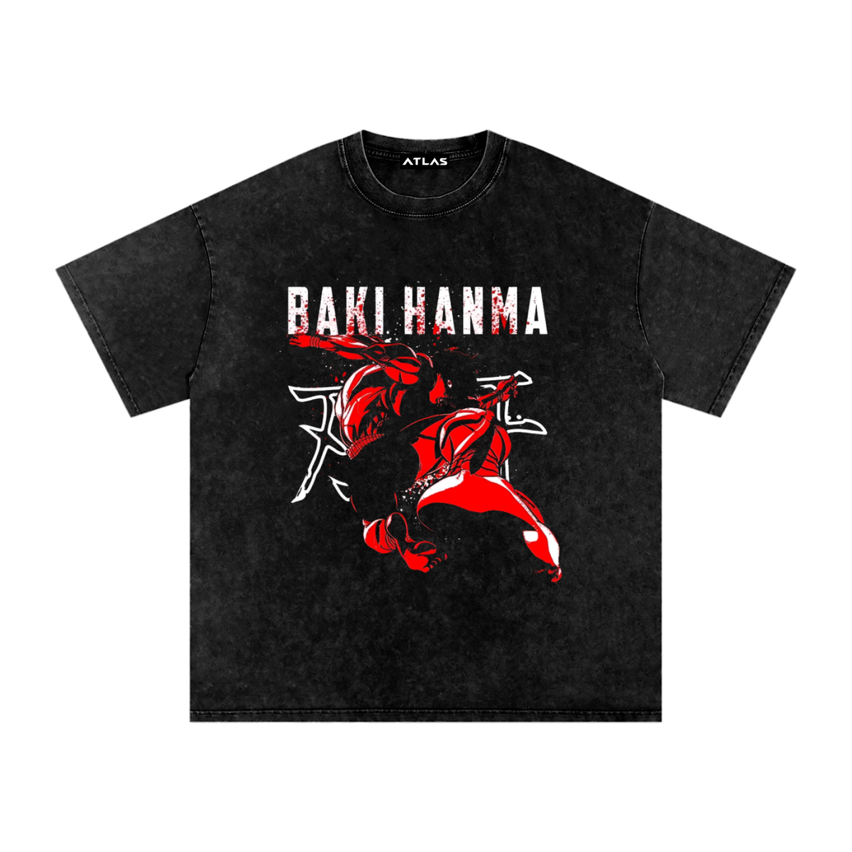 BAKI HANMA Washed Oversized Cotton T-Shirt