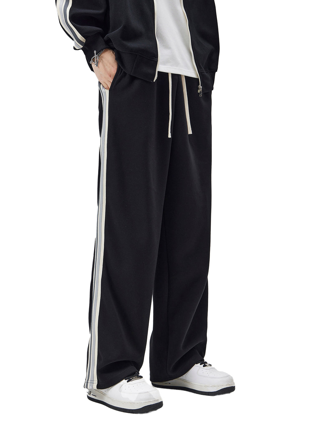 Contrast Side-Stripe Straight-Leg Pants – ATLAS ATHLETICS